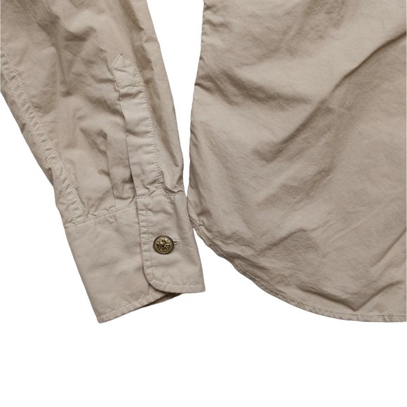 Polo Jeans Co Corduroy Button Up Shirt Women's Small Blue Ralph Lauren Military - Picture 3 of 6